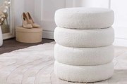 Moderný taburet Fashion s úložným priestorom biela bouclé 40cm