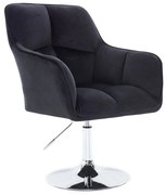 LuxuryForm DESIGN Kreslo AMALFI VELUR na striebornom tanieri - čierne