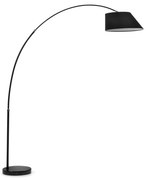Čierna stojacia lampa s textilným tienidlom (výška 189 cm) May – Kave Home