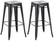 Kovová barová stolička Josh (SET 2 ks) - Čierna