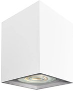 Stropné svietidlo Bima Square, 1x biele kovové tienidlo