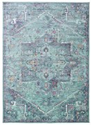 Tyrkysovomodrý koberec z viskózy 170x120 cm Lara - Universal