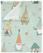 Svetlozelená deka s veľkonočným motívom z mikroplyšu 130x170 cm Spring Gonks – Catherine Lansfield