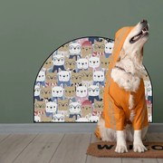 PIPPER. Ochranná textilná nálepka na stenu - Oblúk - Buldočky Veľkosť: 83x60cm, Motív: bez mena