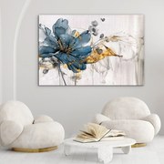 DUBLEZ | Drevený obraz kvetu do spálne - Modrá vášeň