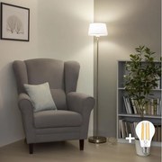 Brilagi - LED stojacia lampa CERIA 1xE27/40W/230V pr. 25 cm biela/matný chróm