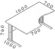 Ergonomický stôl Visio 160 x 100 cm, ľavý, čerešňa