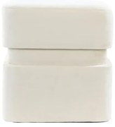 Krémový zamatový taburet Piazza – Light & Living