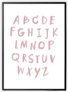 Plagát Ružová Abeceda 30x40