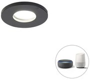 Inteligentné zapustené bodové svetlo do kúpeľne čierne vrátane Wifi GU10 - Shed