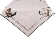 Béžový obrus so sliepočkami Barnyard Chicken - 100*100 cm