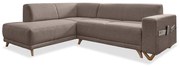 Hnedá rozkladacia/s úložným priestorom rohová pohovka (ľavý roh/do L) Classy Sophie – Miuform