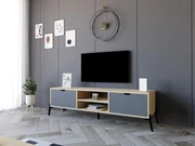 TV stolík/skrinka Pasula (dub zafírový + antracit) . Akcia -17%. Vlastná spoľahlivá doprava až k Vám domov. 1095432