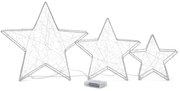 Dekoračné LED hviezdy, 3 ks, veľké
