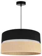 Závesné svietidlo Juta, 1x jutové/čierne textilné tienidlo, (fi 45cm), b