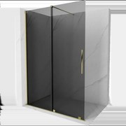 Mexen Velar sprchová stena posuvná Walk-in 160 x 200 cm, grafit 8 mm, zlatá - 871-160-000-43-50