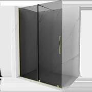 Mexen Velar sprchová stena posuvná Walk-in 160 x 200 cm, grafit 8 mm, zlatá - 871-160-000-43-50