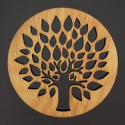 AMADEA Drevený podtácok okrúhly strom, masívne drevo, priemer 10,5 cm