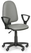 Euroseat Dielenská pracovná stolička na kolieskach TORINO s podpierkami rúk, permanentný kontakt, pre mäkké podlahy, sivá
