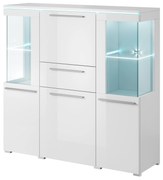 Barová skrinka Indiko Typ 46 (biela + lesk biely) (s osvetlením). Akcia -20%. Vlastná spoľahlivá doprava až k Vám domov. 1108207