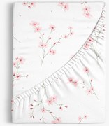 Goldea bavlnená napínacia plachta - kvitnúce sakury 80 x 160 cm