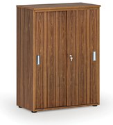 Kancelárska skriňa so zasúvacími dverami PRIMO WOOD, 800 x 420 x 1087 mm, orech