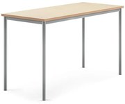 Stôl SONITUS, 1600x700x900 mm, linoleum - béžová, strieborná