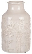 Váza keramická lúčna kvetina, béžová, pr. 19 cm x 31 cm