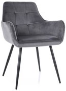Jedálenská stolička Pomme Velvet, sivá