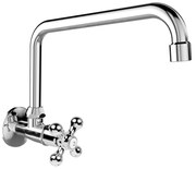 Mereo Mereo, Umývadlový kohútik nástenný, Retro Viktoria, s ramienkom otočným ø 18 mm - 230 mm, chróm, MER-CBL70104