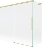 Mexen Rox, L posuvná 2-krídlová vaňová zástena 170 + 70 x 150 cm, 8mm číre sklo, zlatý matný profil, 8C9L-170-070-55-00