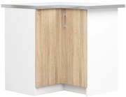 Kuchynská rohová skrinka Artus S90/90N s pultom Lima biela/dub sonoma