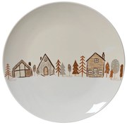 Dezertný tanier s motívom dedinky