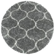 Ayyildiz, Kusový koberec Salsa Shaggy 3201 grey kruh, 160x160 (priemer) kruh, šedá, obývacia izba