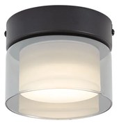 Moderné stropné svietidlo čierne s dymovým sklom - Puck