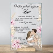 Darček pre najlepšiu ŽENU, PRIATEĽKU - sklenená plaketa s venovaním, rozmer 20x30cm