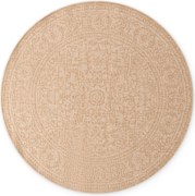 NORTHRUGS, Kusový koberec Duet Kona 106250 Beige/White kruh - na von aj na doma, 160x160 (priemer) kruh, béžová, chodba / predsieň