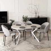 PROXIMA.store - Okrúhly rozkladací stôl LUGO FARBA: biela, FARBA NÔH: biela