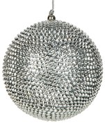 VIANOČNÁ BANKA NA STROMČEK SADA 4 KS (FI) 10CM STRIEBORNÁ