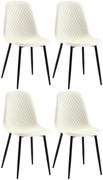 4x Stolička Giverny látka - krémová