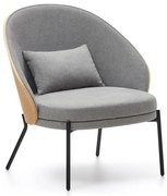 Kreslo v sivo-prírodnej farbe Eamy – Kave Home