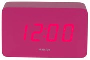 Karlsson 5983BP dizajnové LED hodiny s budíkom ružová, 10 cm