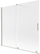 Mexen Velar, 2-krídlová posuvná vaňová zástena 170 x 150 cm, 8mm sklo námraza, brúsená oceľ, 896-170-000-31-97