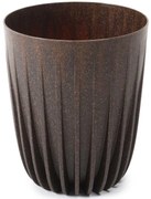 PLASTOVÝ KVETINÁČ STRIPPED ECO 23X19 CM TMAVOHNEDÁ