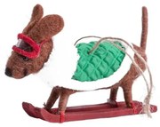 Vianočná ozdoba PETTIES jazvečík na lyžiach 705793