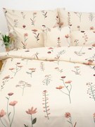 Saténové obliečky - Vlčie maky béžové