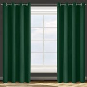 Tmavozelený zatemňovací záves na krúžkoch PARISA 135x250 cm