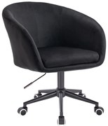 LuxuryForm DESIGN Stolička VENICE VELUR na čiernej podstave s kolieskami - čierna