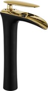 Mexen Lyra vysoká umývadlová batéria, čierna/zlatá - 745310-75