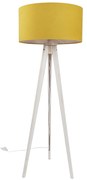Stojacia lampa s trojnožkou biela so žltým látkovým tienidlom 50 cm - Tripod Classic